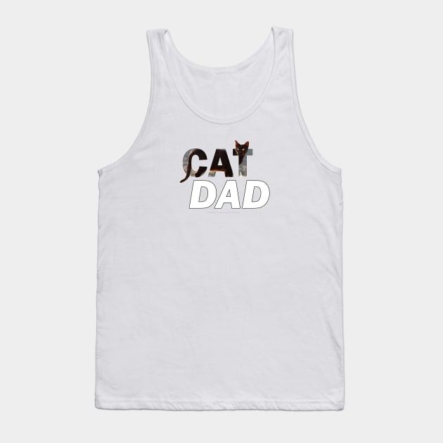 CAT DAD - black cat oil painting word art Tank Top by DawnDesignsWordArt